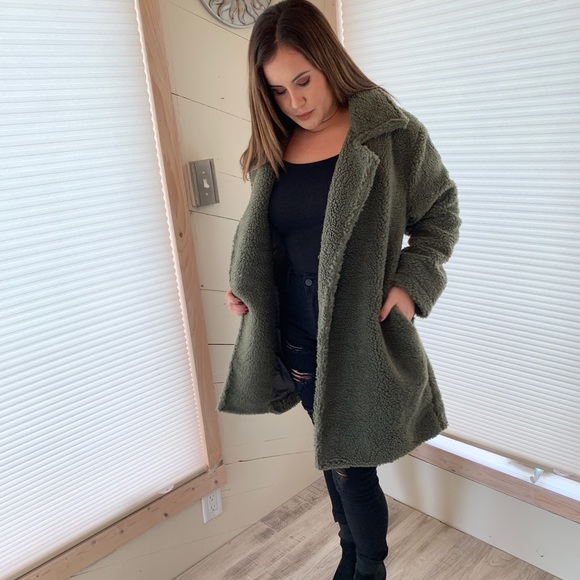 Green Teddy Coat | Poshmark